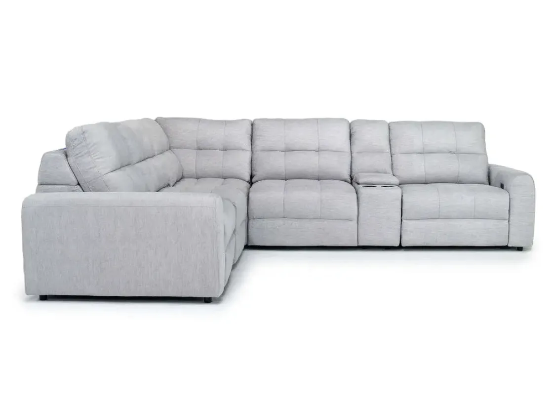 Mor Furniture Bryce 6 Piece Power Sectional In Savannah Coin