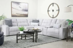 Mor Furniture Bryce 6 Piece Power Sectional In Savannah Coin