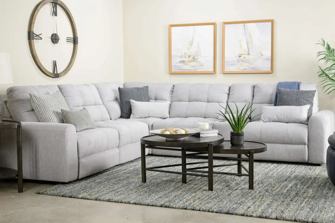 Mor Furniture Bryce 6 Piece Power Sectional In Savannah Coin