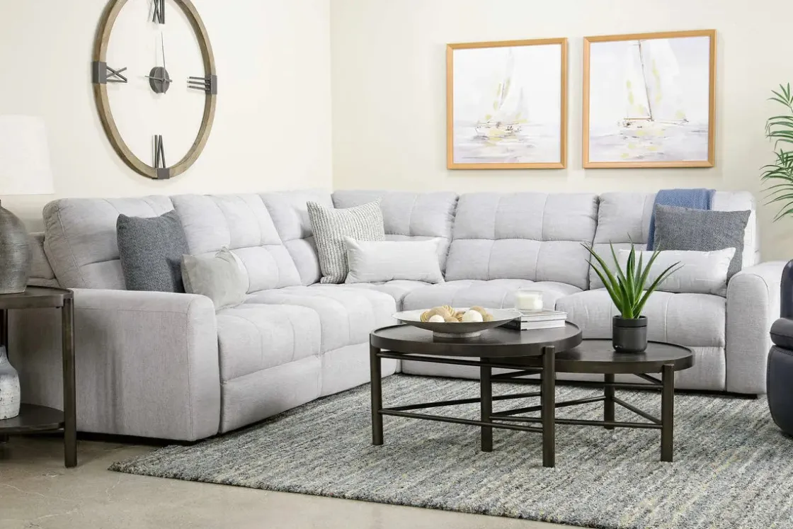Mor Furniture Bryce 5 Piece Power Sectional In Savannah Coin