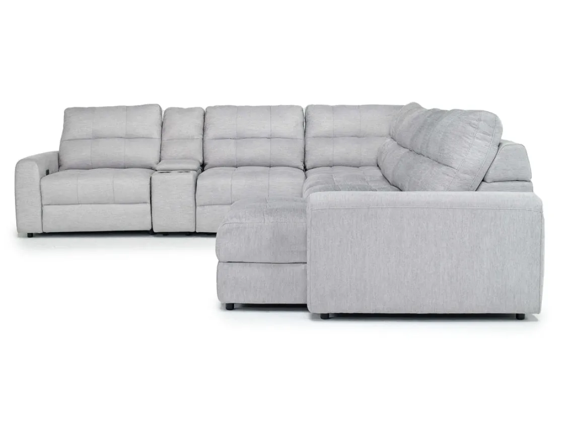 Mor Furniture Bryce 7 Piece Power Sectional In Savannah Coin