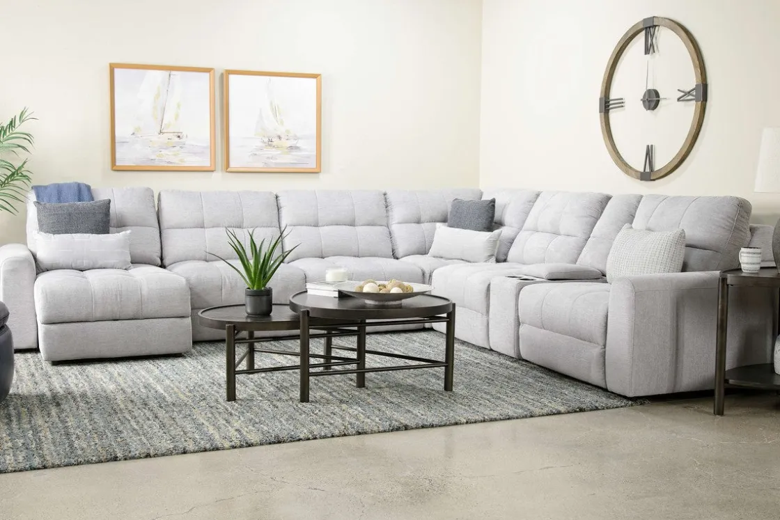 Mor Furniture Bryce 7 Piece Power Sectional In Savannah Coin