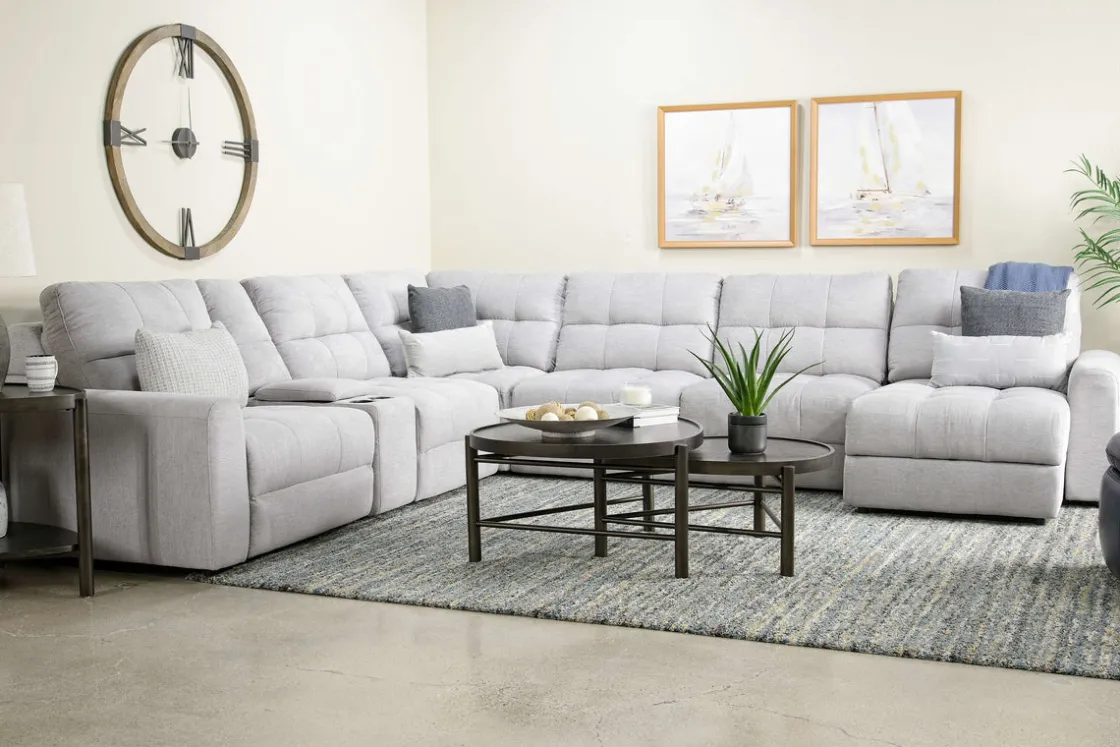 Mor Furniture Bryce 7 Piece Power Sectional In Savannah Coin