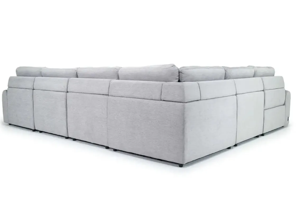 Mor Furniture Bryce 6 Piece Power Sliding Sectional W/ Storage Chaise & Armless Slider In Savannah Coin, Left Facing