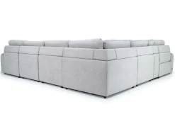 Mor Furniture Bryce 7 Piece Power Sliding Sectional W/ Storage Chaise & Armless Slider In Savannah Coin, Left Facing