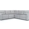 Mor Furniture Bryce 5 Piece Power Sliding Sectional W/ Power Armless Slider In Savannah Coin