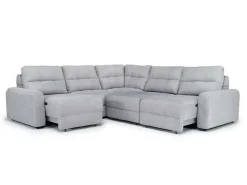 Mor Furniture Bryce 5 Piece Power Sliding Sectional W/ Power Armless Slider In Savannah Coin