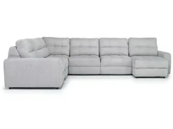 Mor Furniture Bryce 6 Piece Power Storage Chaise Sectional In Savannah Coin, Left Facing