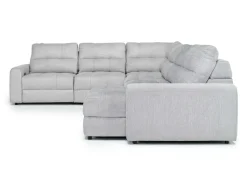 Mor Furniture Bryce 6 Piece Power Storage Chaise Sectional In Savannah Coin, Left Facing