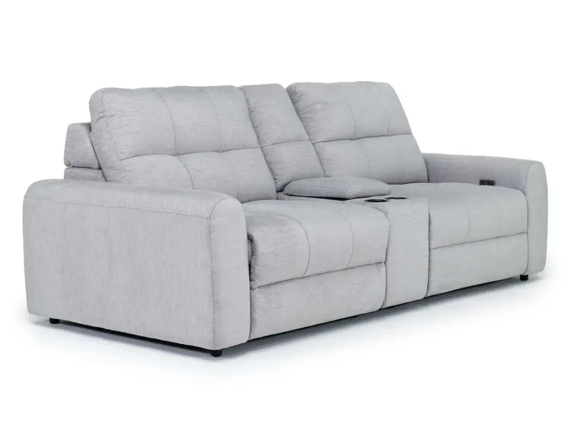 Mor Furniture Bryce Power Console Loveseat In Savannah Coin