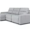 Mor Furniture Bryce Power Slider Sofa Storage Chaise In Savannah Coin, Left Facing