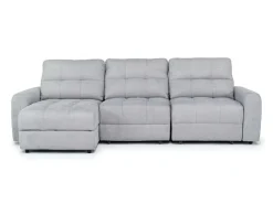Mor Furniture Bryce Power Slider Sofa Storage Chaise In Savannah Coin, Left Facing