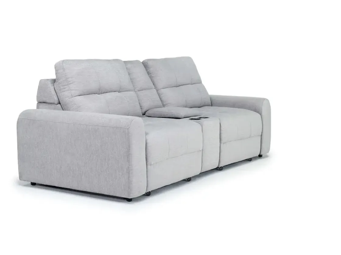 Mor Furniture Bryce Power Sliding Console Loveseat In Savannah Coin