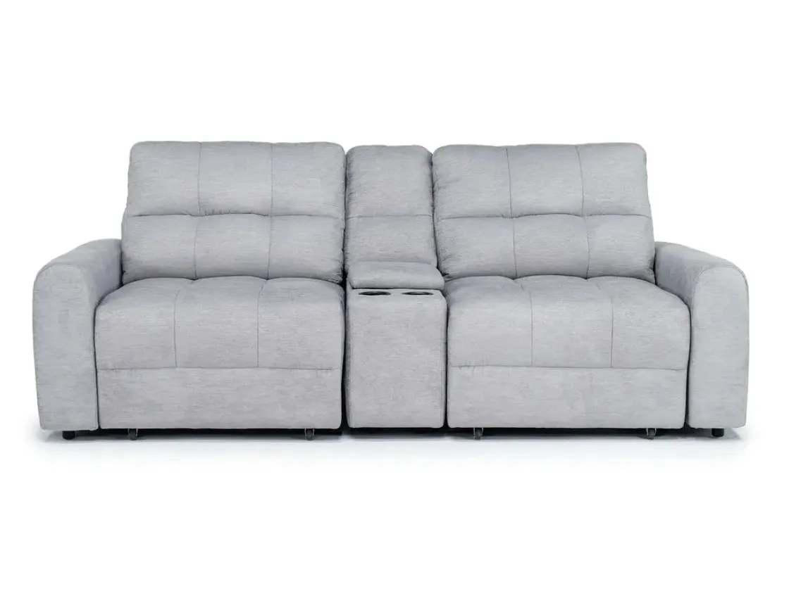 Mor Furniture Bryce Power Sliding Console Loveseat In Savannah Coin