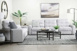 Mor Furniture Bryce Power Sliding Loveseat In Savannah Coin
