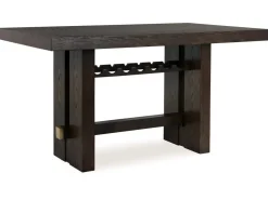 Mor Furniture Burkhaus Counter Height Dining Table & 4 Stools In Biege/Dark Brown
