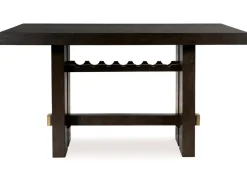 Mor Furniture Burkhaus Counter Height Dining Table & 4 Stools In Biege/Dark Brown