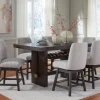 Mor Furniture Burkhaus Counter Height Dining Table & 6 Stools In Beige/Dark Brown