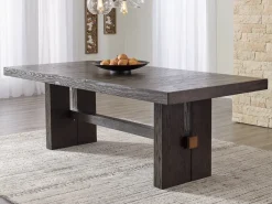 Mor Furniture Burkhaus Extendable Dining Table & 6 Chairs In Biege/Dark Brown
