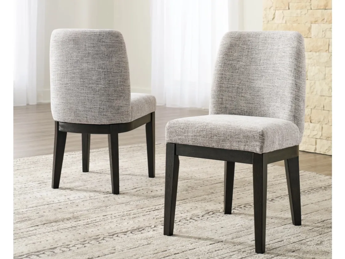 Mor Furniture Burkhaus Extendable Dining Table & 6 Chairs In Biege/Dark Brown