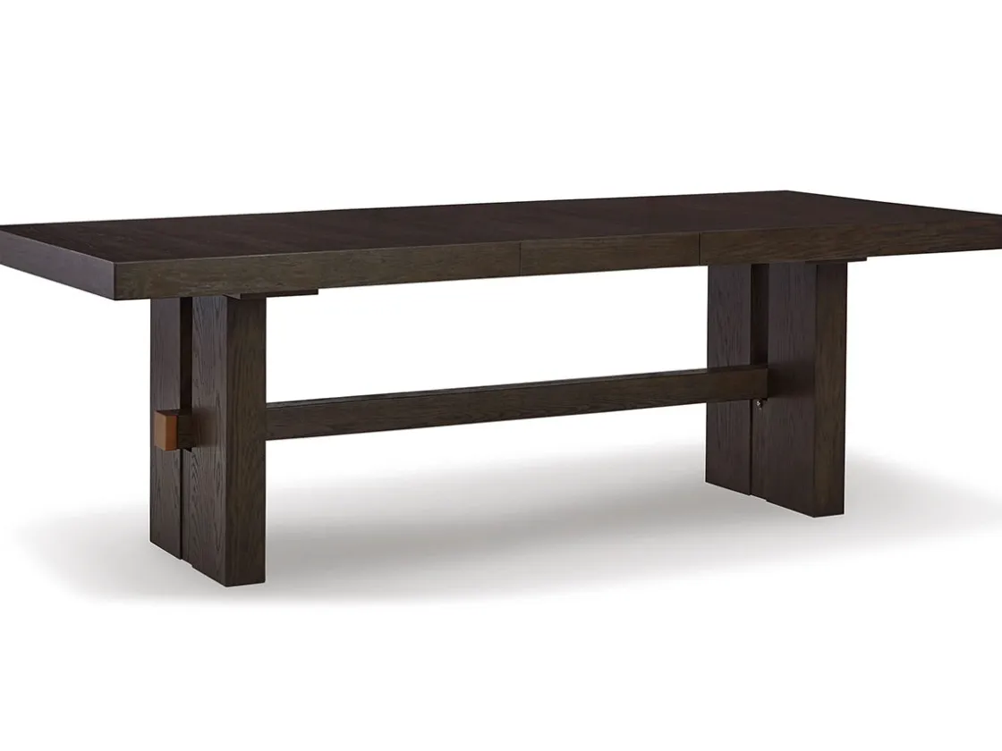 Mor Furniture Burkhaus Extendable Dining Table, 6 Chairs & 2 Arm Chairs In Biege/Dark Brown