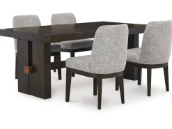 Mor Furniture Burkhaus Extendable Dining Table & 4 Chairs In Biege/Dark Brown