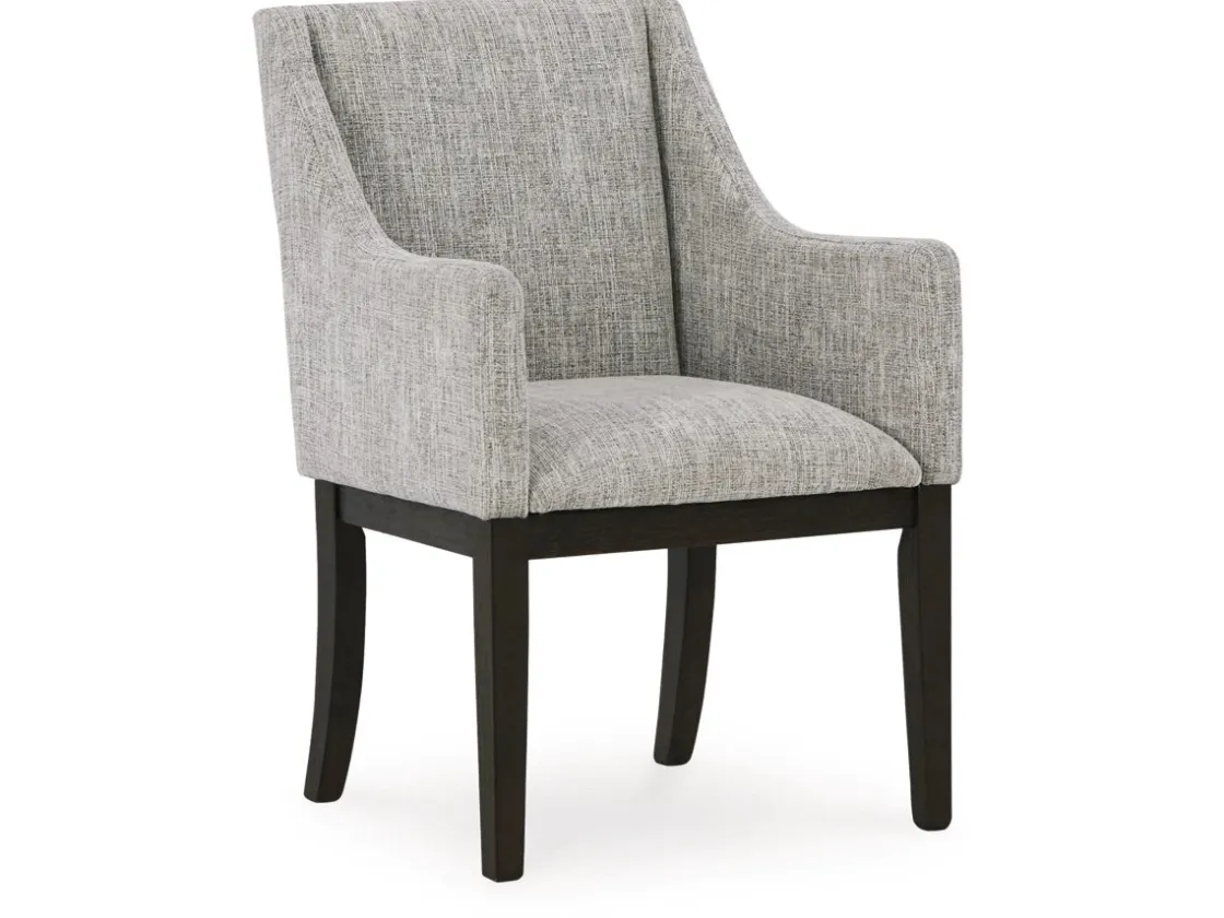 Mor Furniture Burkhaus Upholstered Arm Chair In Beige/Dark Brown