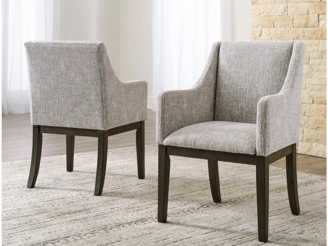 Mor Furniture Burkhaus Upholstered Arm Chair In Beige/Dark Brown