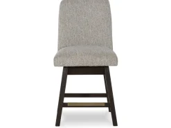 Mor Furniture Burkhaus Upholstered Counter Height Swivel Stool In Beige/Dark Brown