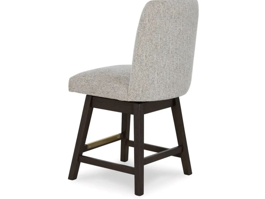 Mor Furniture Burkhaus Upholstered Counter Height Swivel Stool In Beige/Dark Brown