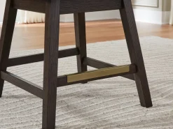Mor Furniture Burkhaus Upholstered Counter Height Swivel Stool In Beige/Dark Brown