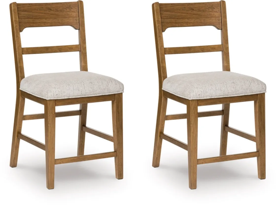 Mor Furniture Cabalynn Counter Height Dining Table & 4 Stools In Light Brown