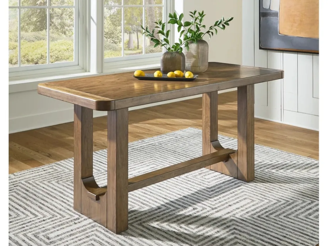 Mor Furniture Cabalynn Counter Height Dining Table & 4 Stools In Light Brown