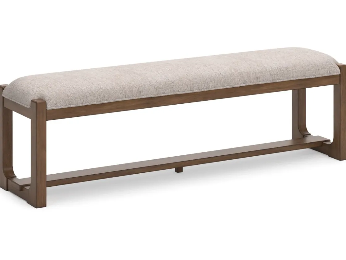 Mor Furniture Cabalynn Dining Bench In Oatmeal/Light Brown