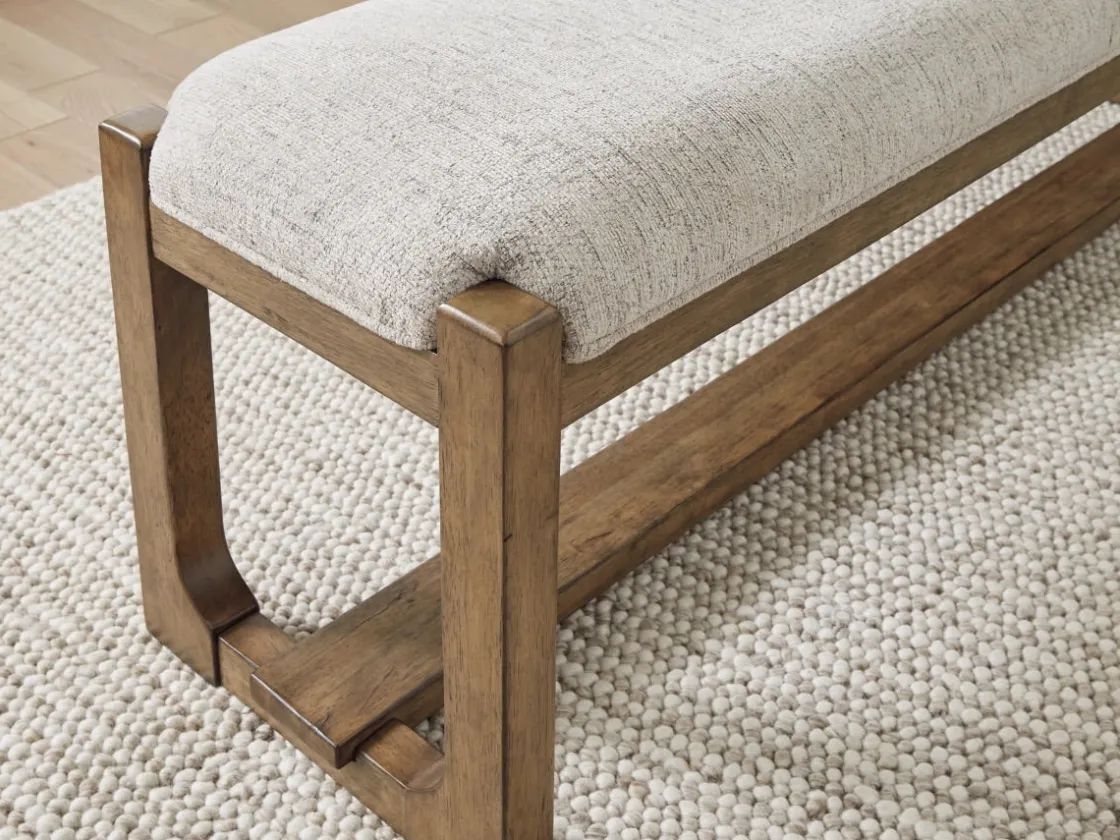 Mor Furniture Cabalynn Dining Bench In Oatmeal/Light Brown