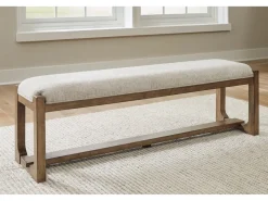 Mor Furniture Cabalynn Dining Bench In Oatmeal/Light Brown