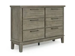 Mor Furniture Cagney Upholstered Panel Bed W/ Storage, Dresser, Mirror & Nightstand In Gray, Queen