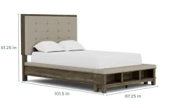 Mor Furniture Cagney Upholstered Panel Bed W/ Storage In Gray, Queen