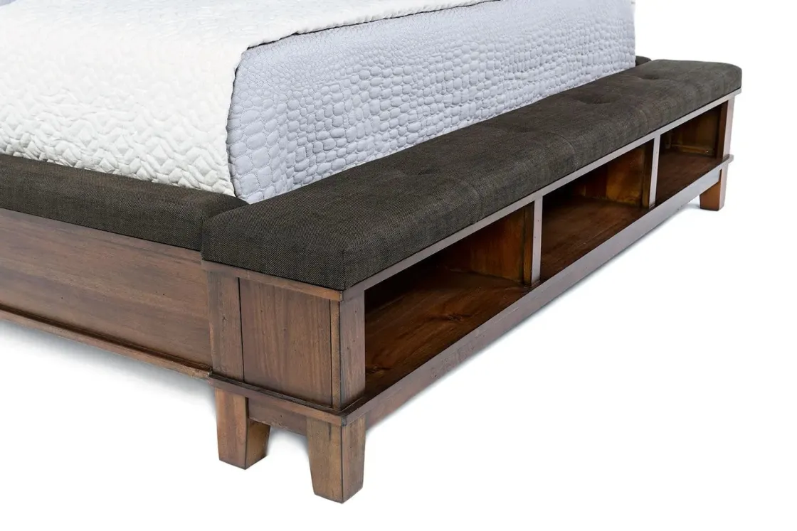 Mor Furniture Cagney Upholstered Panel Bed W/ Storage In Gray, Queen