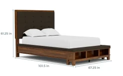 Mor Furniture Cagney Upholstered Panel Bed W/ Storage In Gray, Queen