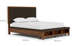 Mor Furniture Cagney Upholstered Panel Bed W/ Storage In Gray, Queen
