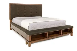 Mor Furniture Cagney Upholstered Panel Bed W/ Storage In Gray, Queen