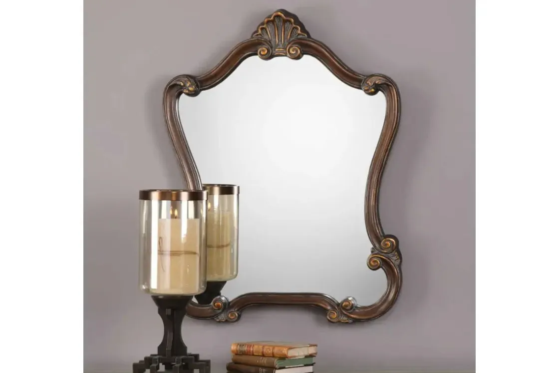 Mor Furniture Calla Accent Mirror In Brown