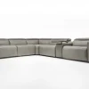 Mor Furniture Cam 6 Piece 2 Power Theater Sectional W/ 2 Power Armless Recliner & Immersive Sound In Ajax Smoke Leather