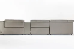 Mor Furniture Cam 6 Piece 2 Power Theater Sectional W/ 2 Power Armless Recliner & Immersive Sound In Ajax Smoke Leather