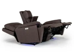 Mor Furniture Cannes 3 Power Theater Console Loveseat W/ Immersive Sound In Jumbo Bark