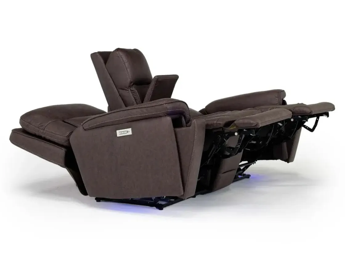 Mor Furniture Cannes 3 Power Theater Console Loveseat W/ Immersive Sound In Jumbo Bark