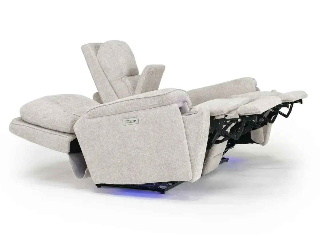Mor Furniture Cannes 3 Power Theater Console Loveseat W/ Immersive Sound In Jumbo Bark