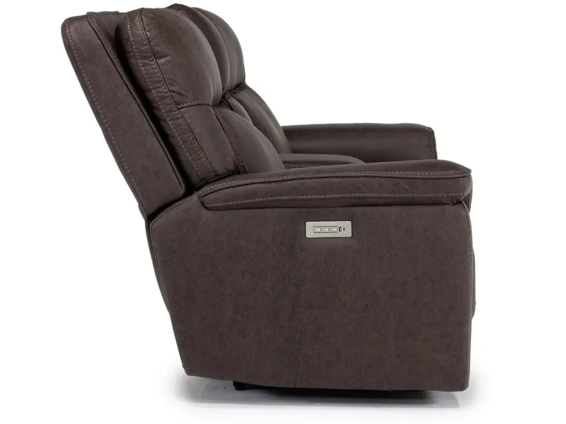 Mor Furniture Cannes 3 Power Theater Console Loveseat W/ Immersive Sound In Jumbo Bark