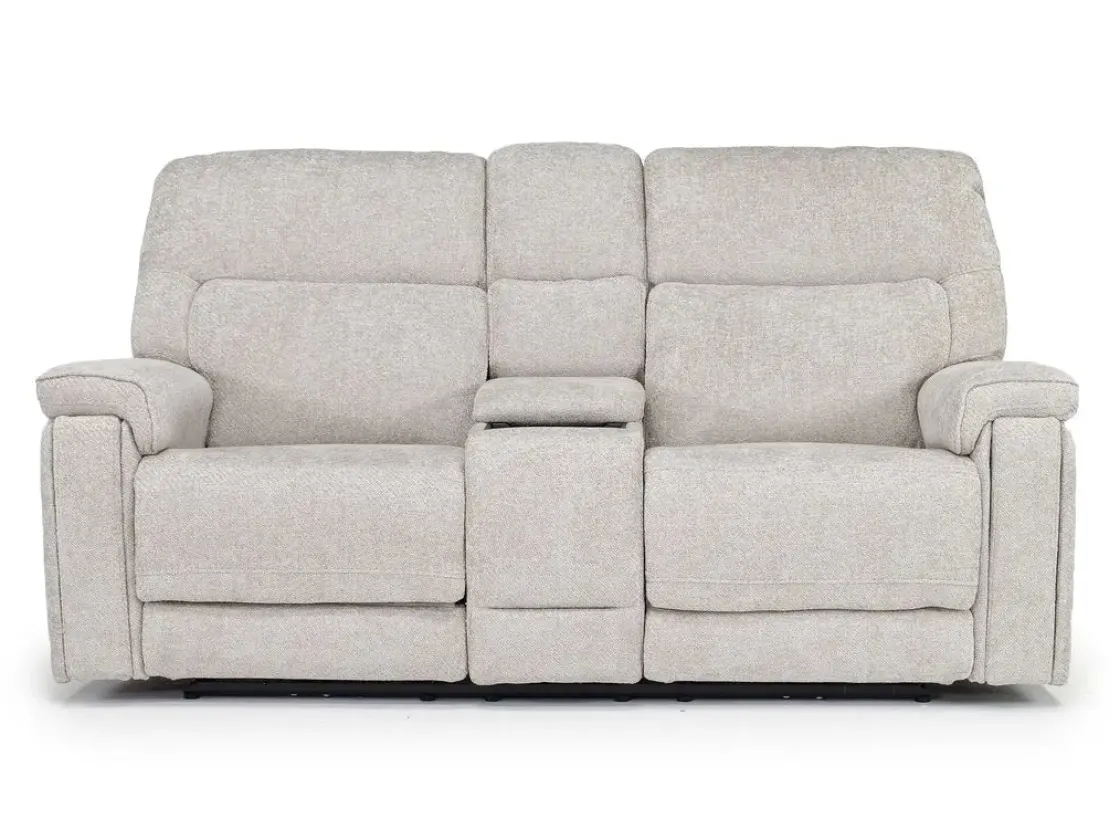 Mor Furniture Cannes 3 Power Theater Console Loveseat W/ Immersive Sound In Jumbo Bark